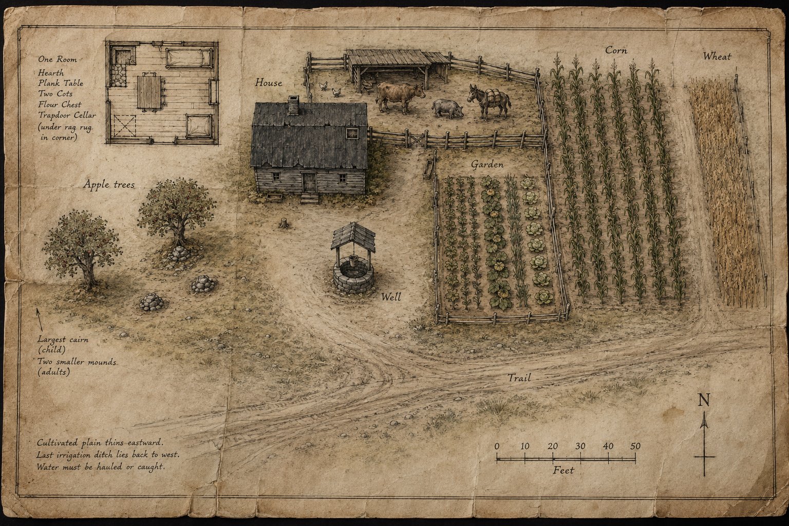 Mappa della Fattoria Mercer